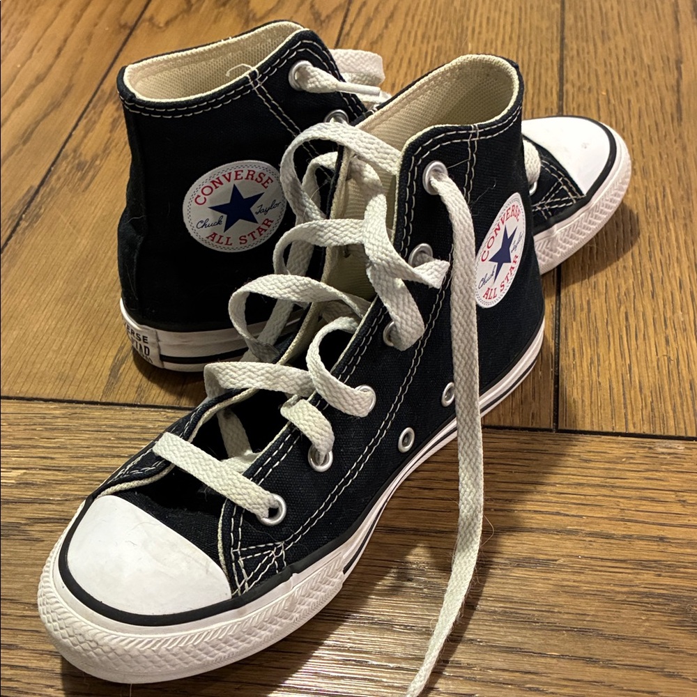 Converse Kids High-Top Sneakers - Black with White Accents